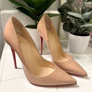 Excellent Condition Christian Louboutin Patent Nude So Kate 120mm